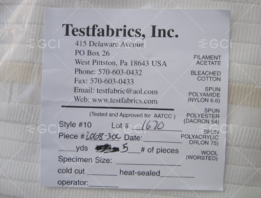 Testfabrics AATCC 10號標準多纖維布